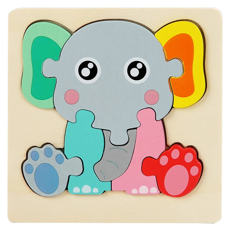 Wooden Montessori Animal Puzzle – Colorful Tangram Educational Toy for Kids