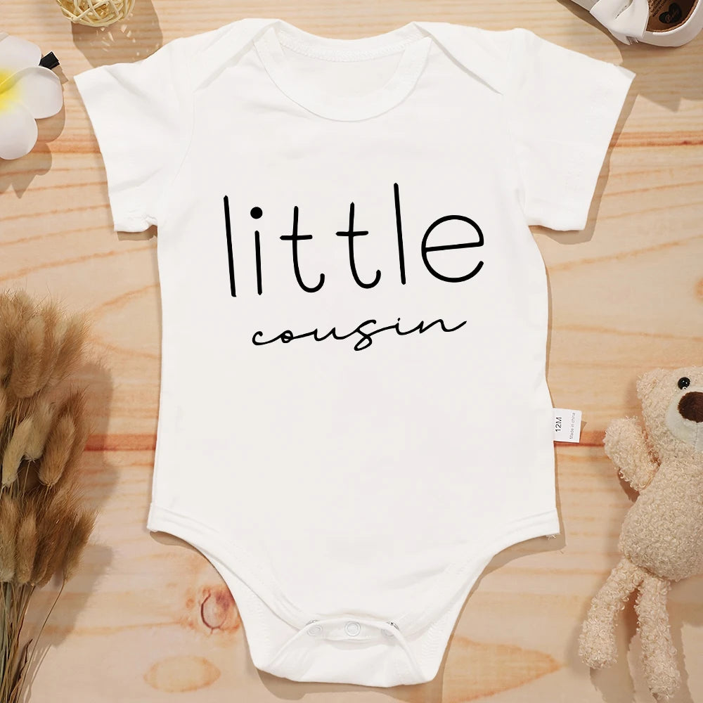 Big Little Cousin Newborn Twin Boy Clothes – Cotton Onesies, Fashionable & Cozy Baby Bodysuit – Skin-friendly Infant Pajamas for Boys and Girls