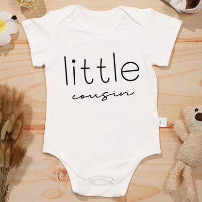 Big Little Cousin Newborn Twin Boy Clothes – Cotton Onesies, Fashionable & Cozy Baby Bodysuit – Skin-friendly Infant Pajamas for Boys and Girls