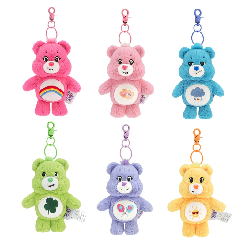 Sanrio Kawaii Care Bears Rainbow Bear Plush Keychain – Anime Bag Pendant with Sound for Kids