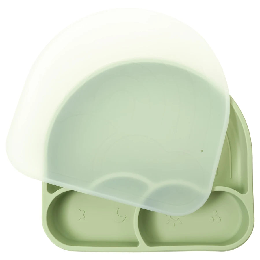New Design Silicone Dining Plate Suction Cute Cartoon Rainbow Dishes Toddle Training Feeding Sucker Bowls Children's Tableware