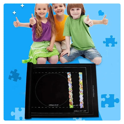 Puzzles Pad Jigsaw Roll Felt Mat, Playmat Blanket for Up to 1500 Pcs Puzzle, Portable Travel Storage Bag, Puzzle Accessories