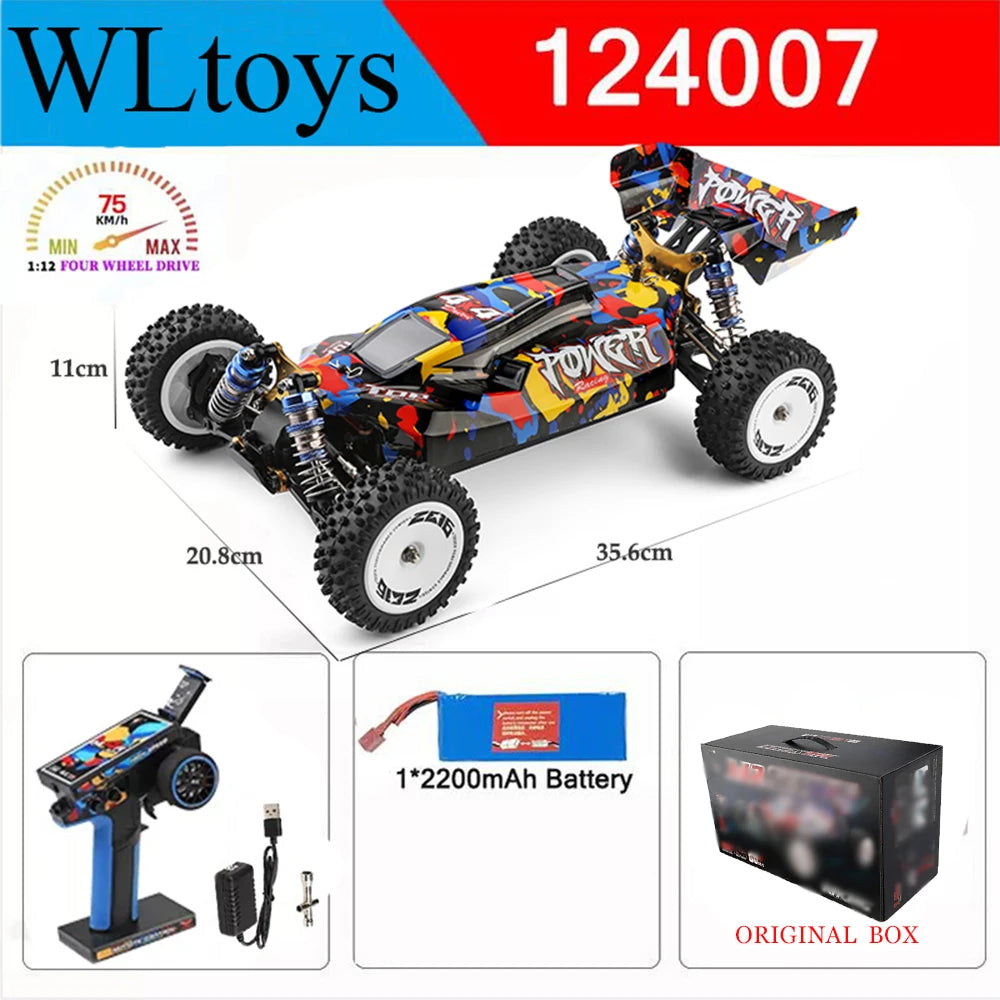 Wltoys 124017-V8 1/12 Racing RC Car with 4WD Brushless Motor and 75km/h Speed