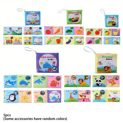 Cloth Baby Learning Books – Colorful Fabric Touch-and-Feel Books with Crinkle Sounds for Halloween, Thanksgiving, and Christmas