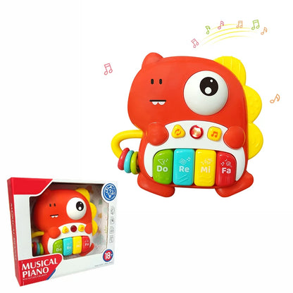 Kids Cartoon Piano Keyboard Game with Animal Sounds and Flashing Lights - Musical Instrument Educational Toy for Babies and Toddlers