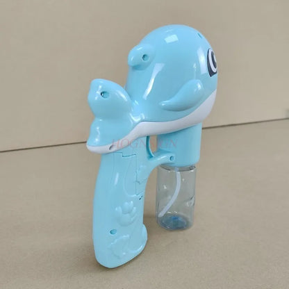 Automatic Dolphin Bubble Gun for Kids - Handheld Battery-Operated Bubble Blower Toy with 2 x 50ml (1.7 fl oz) Bubble Solution