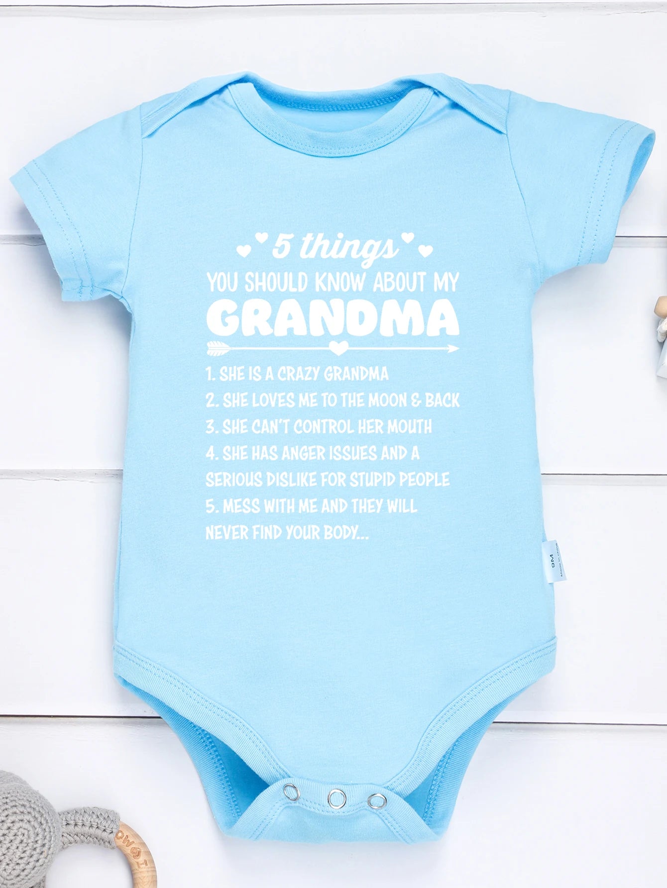 5 Things You Should Know About My Grandma Print Baby Bodysuit – Trendy Newborn One-Piece, Boy Girl Romper, Infant Jumpsuit, Toddler Clothes
