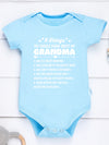 5 Things You Should Know About My Grandma Print Baby Bodysuit – Trendy Newborn One-Piece, Boy Girl Romper, Infant Jumpsuit, Toddler Clothes