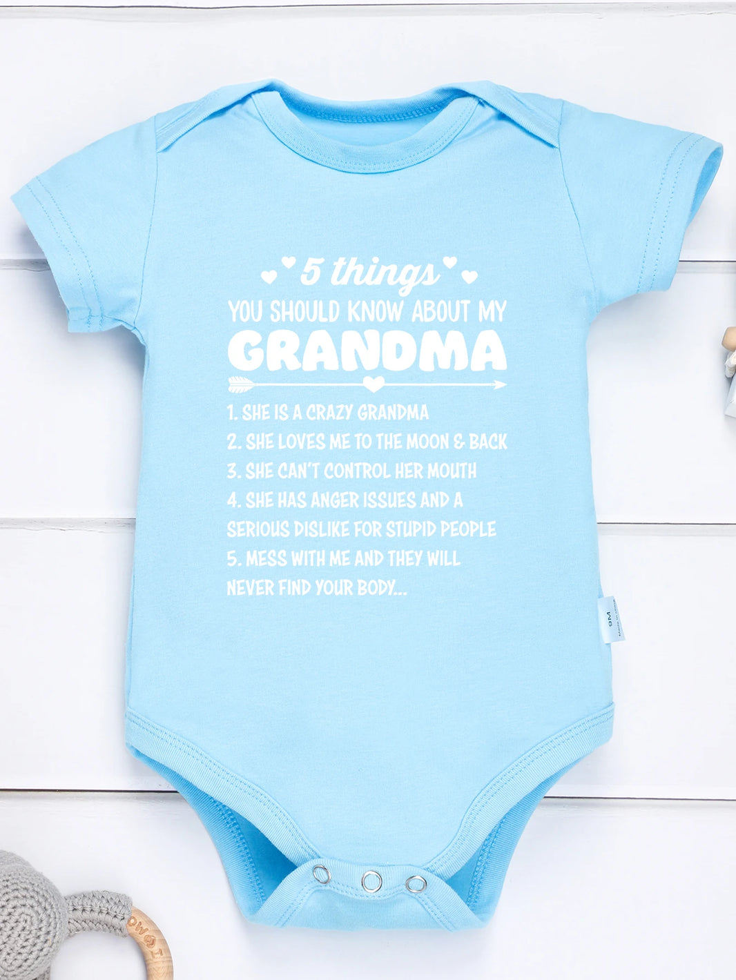 5 Things You Should Know About My Grandma Print Baby Bodysuit – Trendy Newborn One-Piece, Boy Girl Romper, Infant Jumpsuit, Toddler Clothes