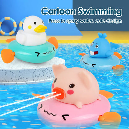 Baby Bath Toy Set – Cute Ducks, Piglets, and Cows Water Spraying Toys