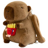 Cute Capybara Plush Backpack – Funny Cartoon Fur Shoulder and School Bag for Kids