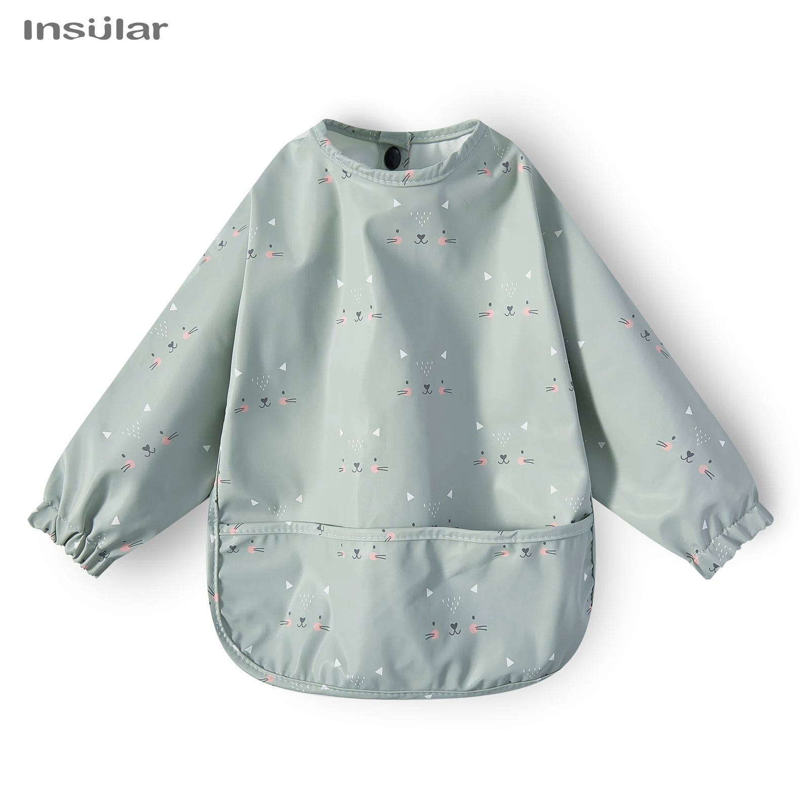 Waterproof Long-Sleeve Baby Bib with Pocket – Full-Cover Feeding Apron for Mess-Free Mealtime - Kidzy Market