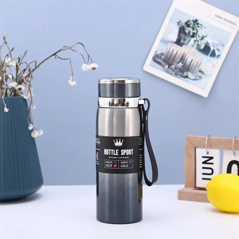 Trebalena 1000ml (34 fl oz) Stainless Steel Vacuum Thermos — Double-Wall Insulated Leakproof Travel Coffee & Tea Bottle