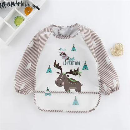 Waterproof Long-Sleeve Baby Smock – Toddler Art Apron & Feeding Bib with Pocket for Boys & Girls (1-3 Years) - Kidzy Market