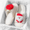 Women's Cozy Christmas Plush Slippers with 3D Cartoon Doll - Soft Fuzzy Indoor Non-Slip House Shoes (EU 36–41 | Sole 10.16–10.87 in)