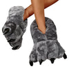 Bear Paw Plush Indoor Slippers for Women - Leopard & Solid Paw Design, Memory-Foam Cozy Slippers (Approx 30 cm / 11.8 in)