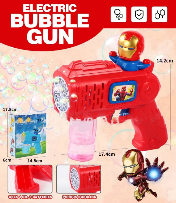 MINISO Hello Kitty Battery-Powered Bubble Gun Toy - Rocket Launcher Bubble Machine (Requires 4 AA Batteries, No Bubble Solution Included)