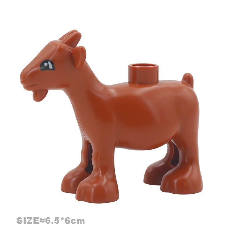 Big Size Building Blocks Farm Animals Set – Cat, Dog, Pig, and Rabbit Model Accessories Compatible with Bricks