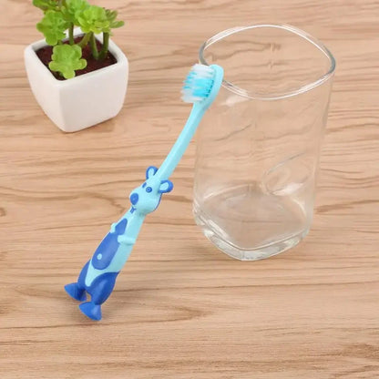 Kids Cartoon Toothbrush, Soft Bristles, Anti-Slide Handle, Stand-Up Bottom, Safe & Fun Oral Care