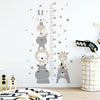 3-Pack Cartoon Animal Height Ruler Wall Stickers - Waterproof Removable PVC Growth Chart for Kids Room, Nursery & Playroom