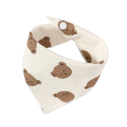 Baby Bandana Bibs | Muslin Drooling Bib for Infants 0-1 Year | High Absorbent Teething & Soothe Towel | Stylish Floral Design - Kidzy Market
