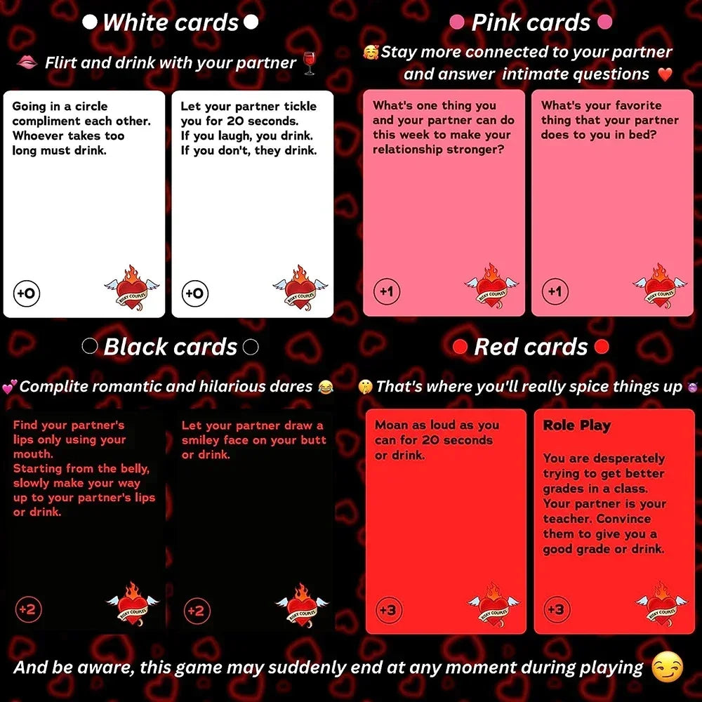 Risky Couples Game (150 Spicy Dares & Questions, Romantic Date Night Card Game)