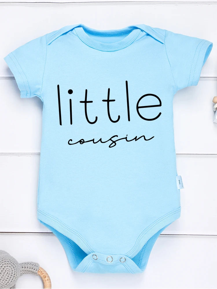 Big Little Cousin Newborn Twin Boy Clothes – Cotton Onesies, Fashionable & Cozy Baby Bodysuit – Skin-friendly Infant Pajamas for Boys and Girls