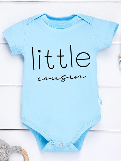 Big Little Cousin Newborn Twin Boy Clothes – Cotton Onesies, Fashionable & Cozy Baby Bodysuit – Skin-friendly Infant Pajamas for Boys and Girls