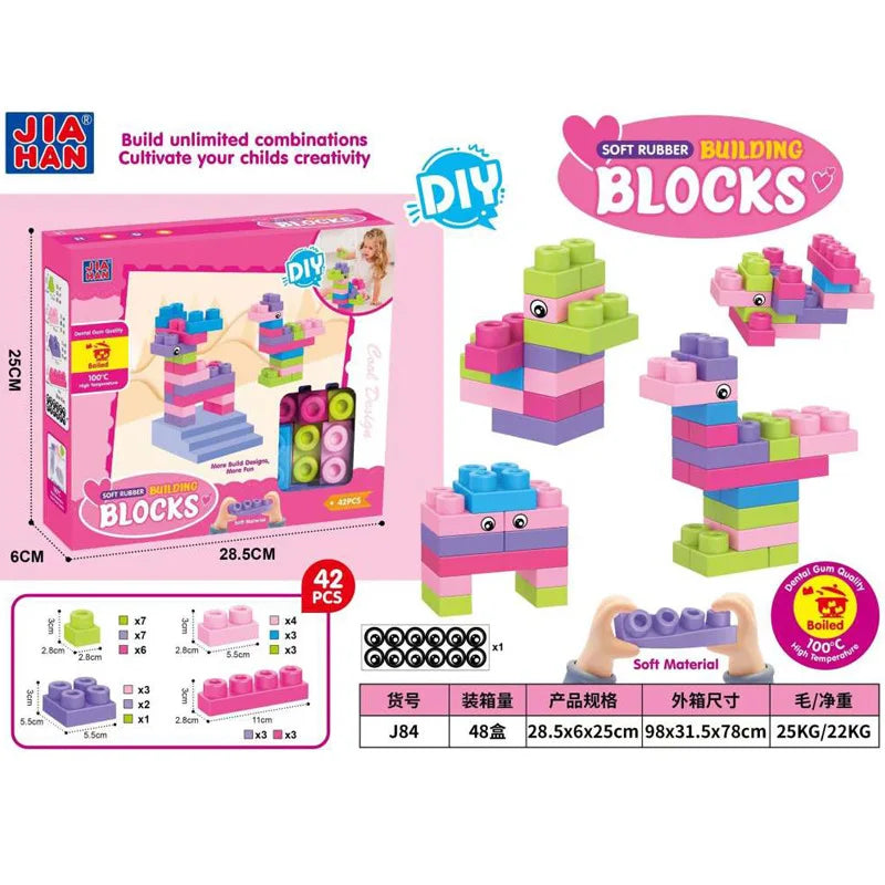 Large Particle Soft Building Blocks Set – DIY Educational Science & Puzzle Toy for Kids, Kindergarten Assembly Blocks