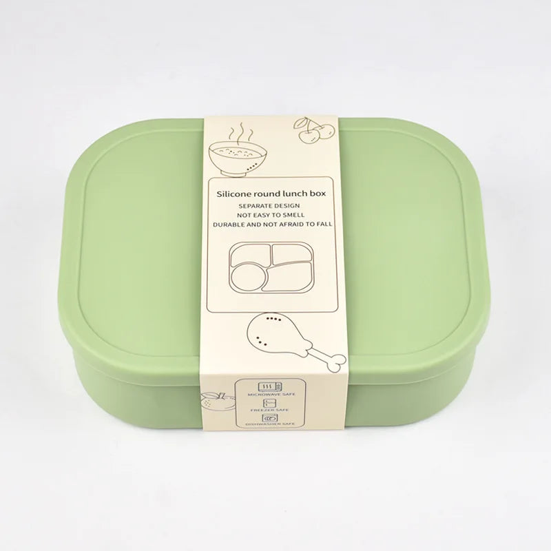 Silicone Food Storage Containers - Reusable Bento Lunch Box with Lids, Microwave & Dishwasher Safe, BPA-Free Storage Boxes