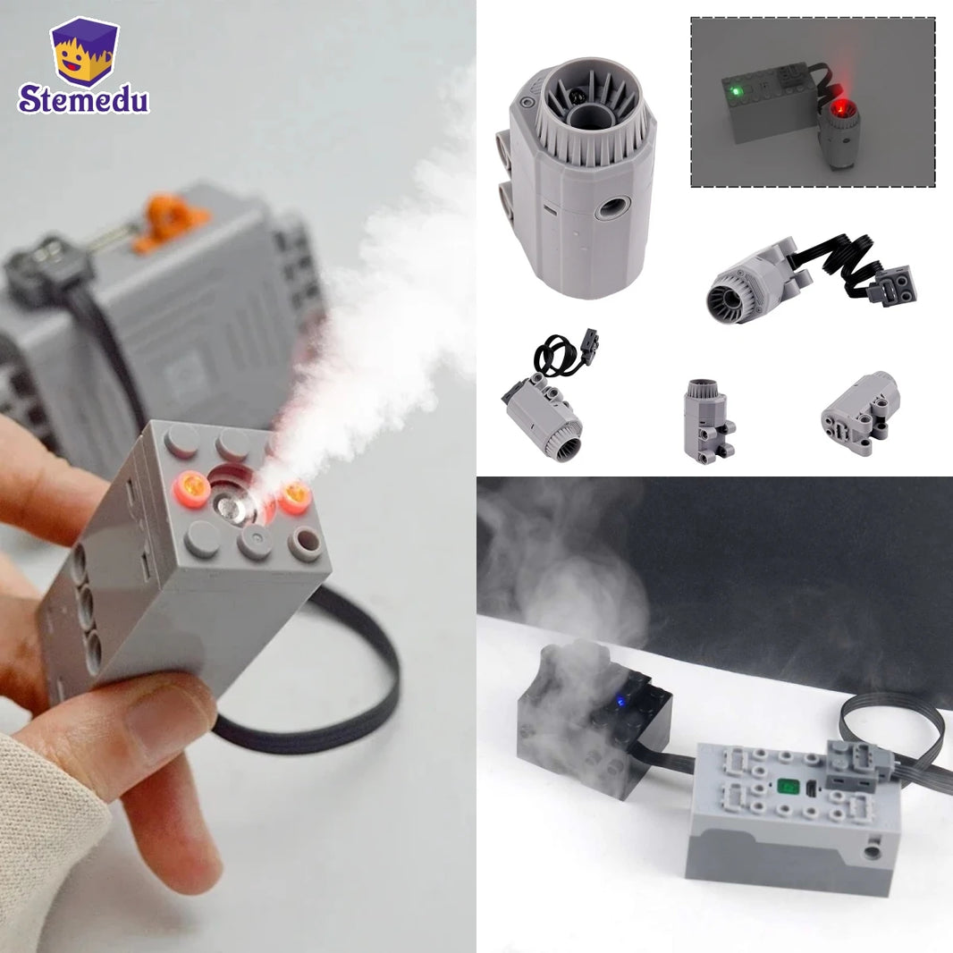 DIY Technical Motor Sprayer – Electric Exhaust Motor for Train and Car Building Blocks