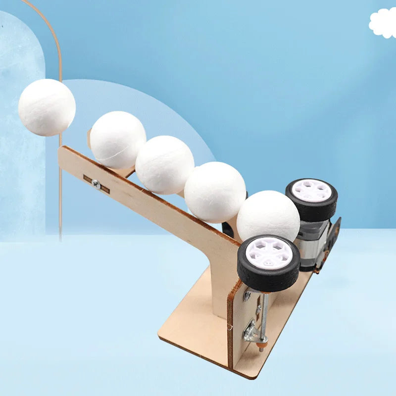 Electric Ball Pitching Machine Kit, DIY Science Toys for Kids, Educational Technology Project Model Gift