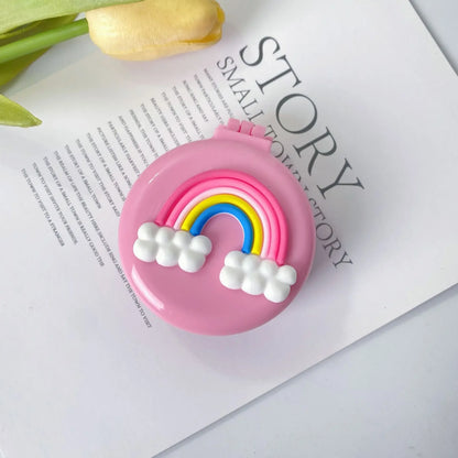 New INS Korean Girls’ Heart Portable Comb - Elegant Flower Air Cushion Comb with Vanity Mirror & Folding Design - Baby Brushes