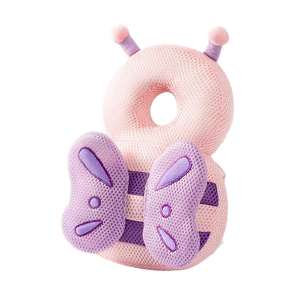 Baby Back Protection Animal Shape Headrest Backpack, Breathable Anti-Fall Head Protector for Crawling and Walking Children