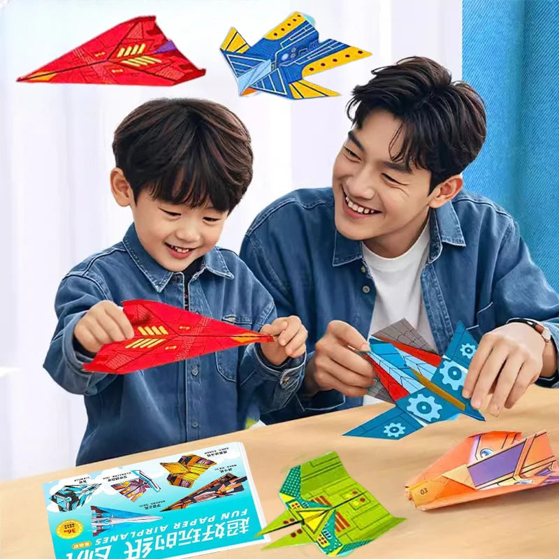 36PCS Creative Origami Paper Planes DIY Parent-Child Full Color Educational Toy