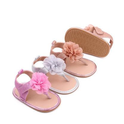 Baby Shoes Summer Sandal Cute Flower Anti-Slip Sole Newborn Toddler Prewalking Practice Shoes High Quality
