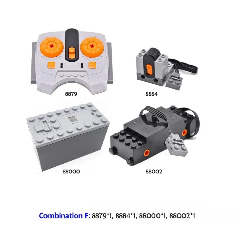 MOC Power Functions Motor Kit – IR Remote Control, Receiver, and Battery Box for Technical Building Blocks