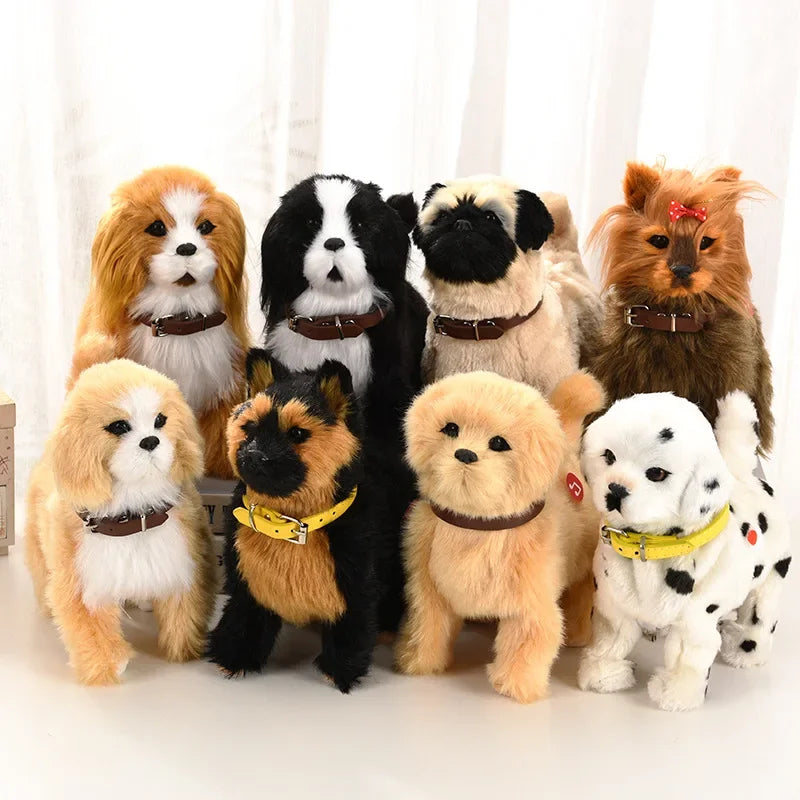 New Simulation Electric Pet Dog with Voice Control, Walking, Nodding, Music, and Touch, Robot Plush Toy Gift for Children