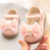 Cartoon Bow Square Mouth Toddler Shoes – Girls’ Baby Party Wedding Dance Princess Leather Sneakers for Kids