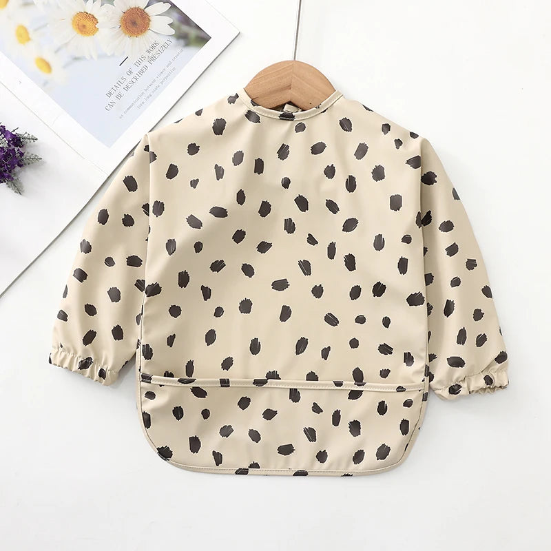 Kids Baby Feeding Bibs | Waterproof Long Sleeve Apron with Pocket, Toddler Burp Cloth for Boys & Girls, Anti-Dirty Art Smock Baby Stuff - Kidzy Market