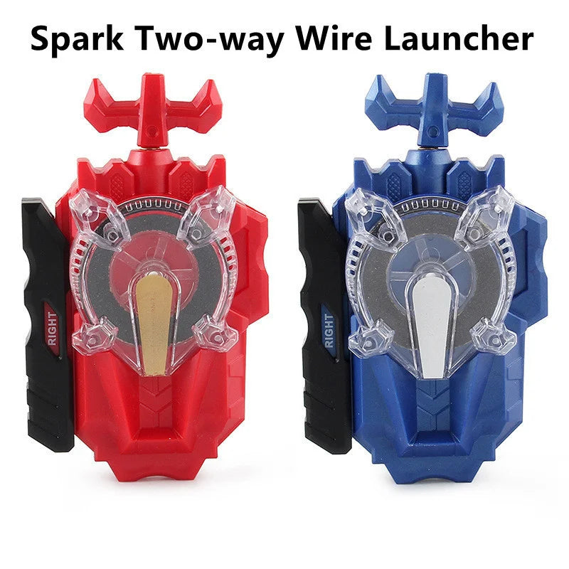 Two-Way Burst Launchers – Custom Right and Left Gyro Pull Rod, Spinning Top Accessories Toy for Children