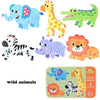 Montessori 6-in-1 Wooden Animal Puzzle with Metal Storage Box - Educational Toy for Ages 3-6