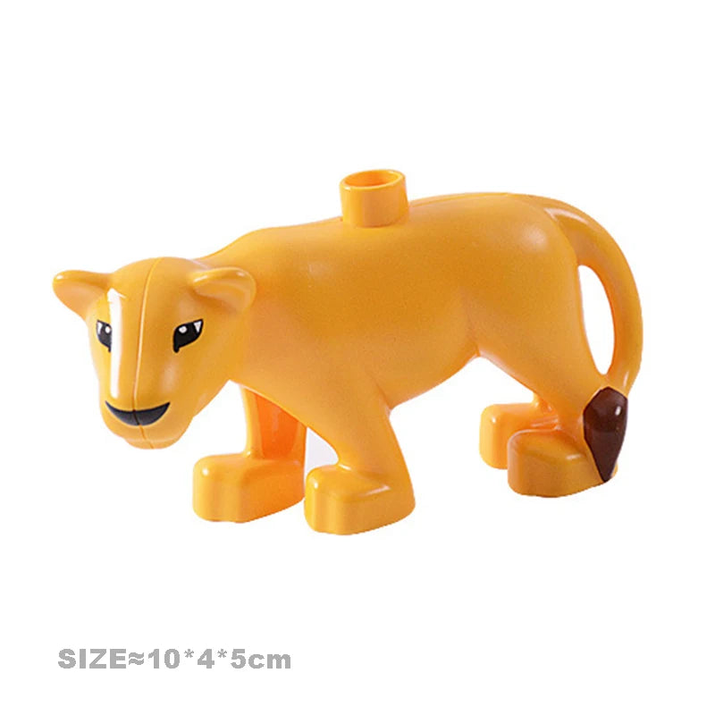 Big Size Building Blocks Farm Animals Set – Cat, Dog, Pig, and Rabbit Model Accessories Compatible with Bricks