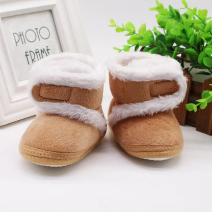 Baywell Baby Boots – Autumn Winter Warm Newborn Girls & Boys Walking Shoes, Soft Sole Fur Non-Slip Snow Boots (0-18M)