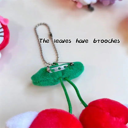 Sanrio Cherry Series Plush Doll Pendant, Hello Kitty Cinnamoroll Kuromi Pom Pom Purin Keychain Gift