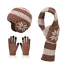 3-Piece Kids’ Winter Set – Plush Lining Hat, Scarf & Gloves with Earflaps, Knitted Beanie & Neck Warmer for Children (Ages 4-10)