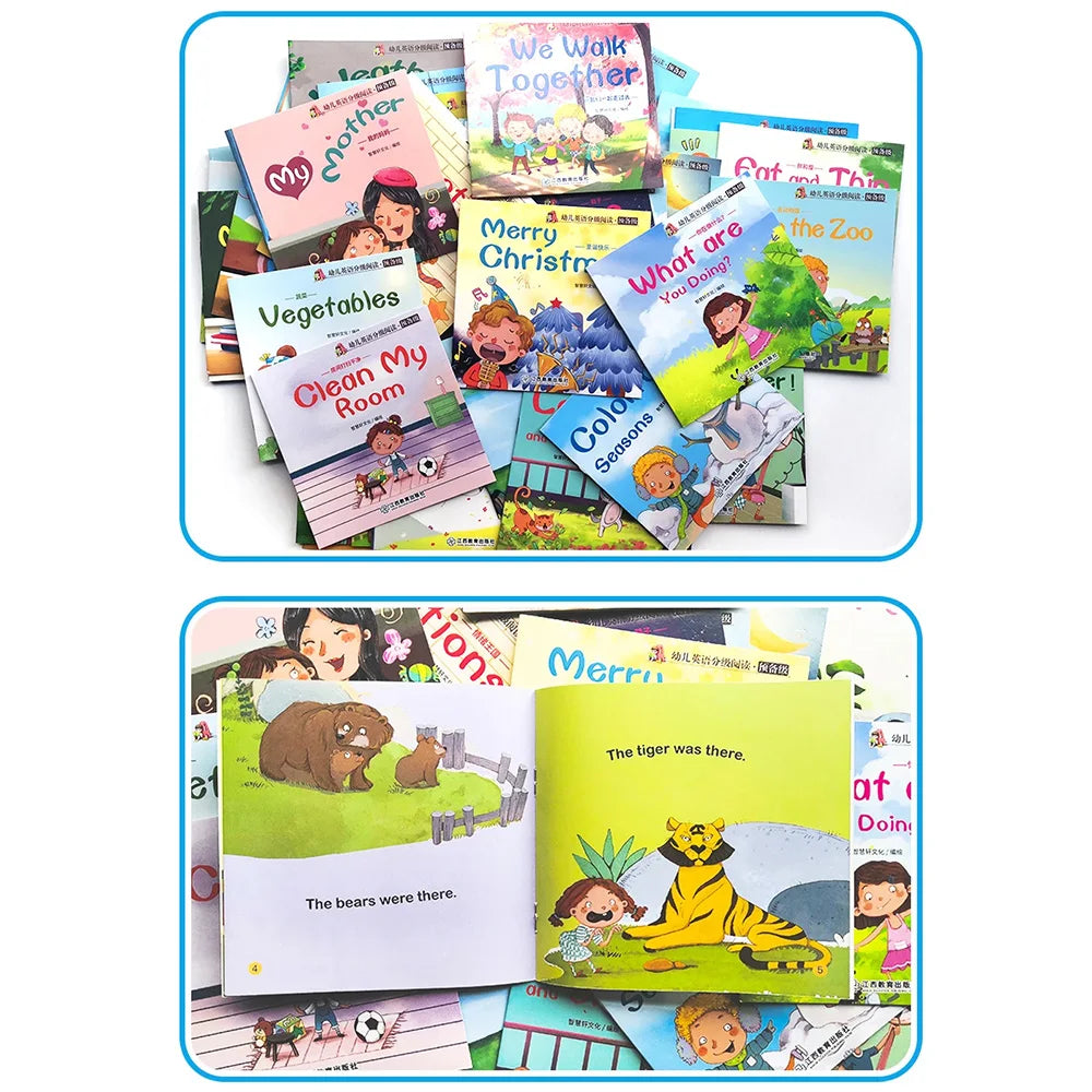 Kids English Word Learning Book Set – 60 Pocket Books for Early Childhood Reading and Montessori Teaching Aids