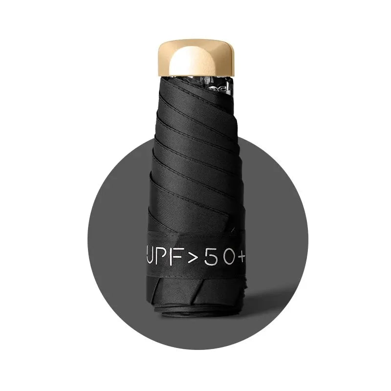 Compact 5-Fold Women's UV Sun Umbrella – Anti-UV Rain & Sun Pocket Folding Parasol, 37–42 in (96–106 cm) Canopy