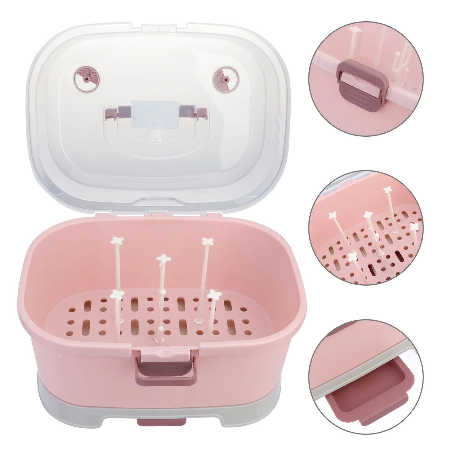 Storage Box Milk Bottle Container, Baby Case, Bottles Drainer, Drying Rack Organizer, Dryer Holder