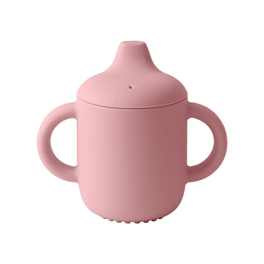1PCS Baby Feeding Silicone Cup for Infants & Toddlers, Portable Learning Drinking Cup with Hand Shank, BPA-Free Baby Water Cup